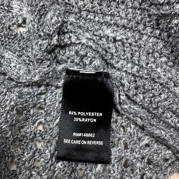 Torrid Gray Pointelle Cardigan Curved Hem Open Front Cardigan Sweater Plus 3X - Picture 13 of 14